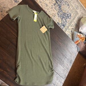 Stylish Olive Green Kids Casual Dress